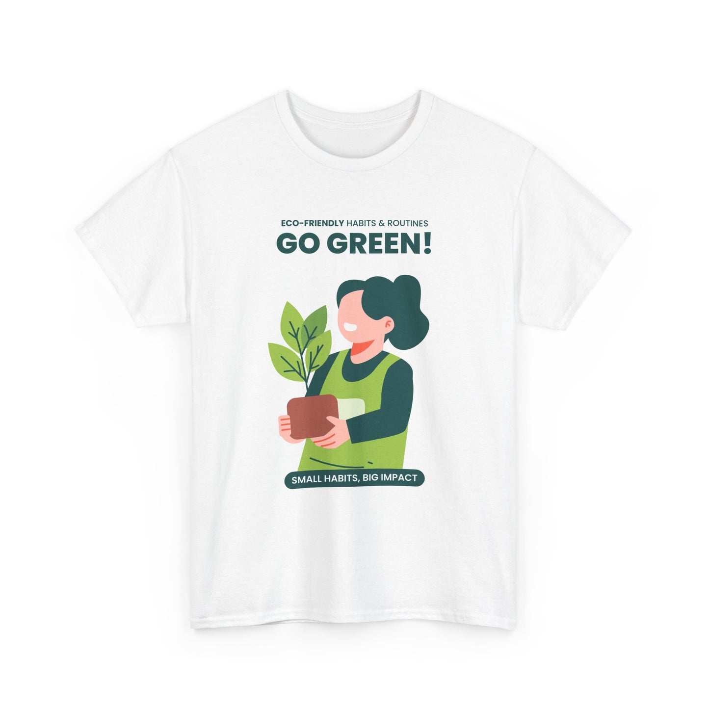 Go Green T-Shirt — Eco-Friendly Plant & Bike Graphic Tee ("Go Green!" / "Ride a Bike")