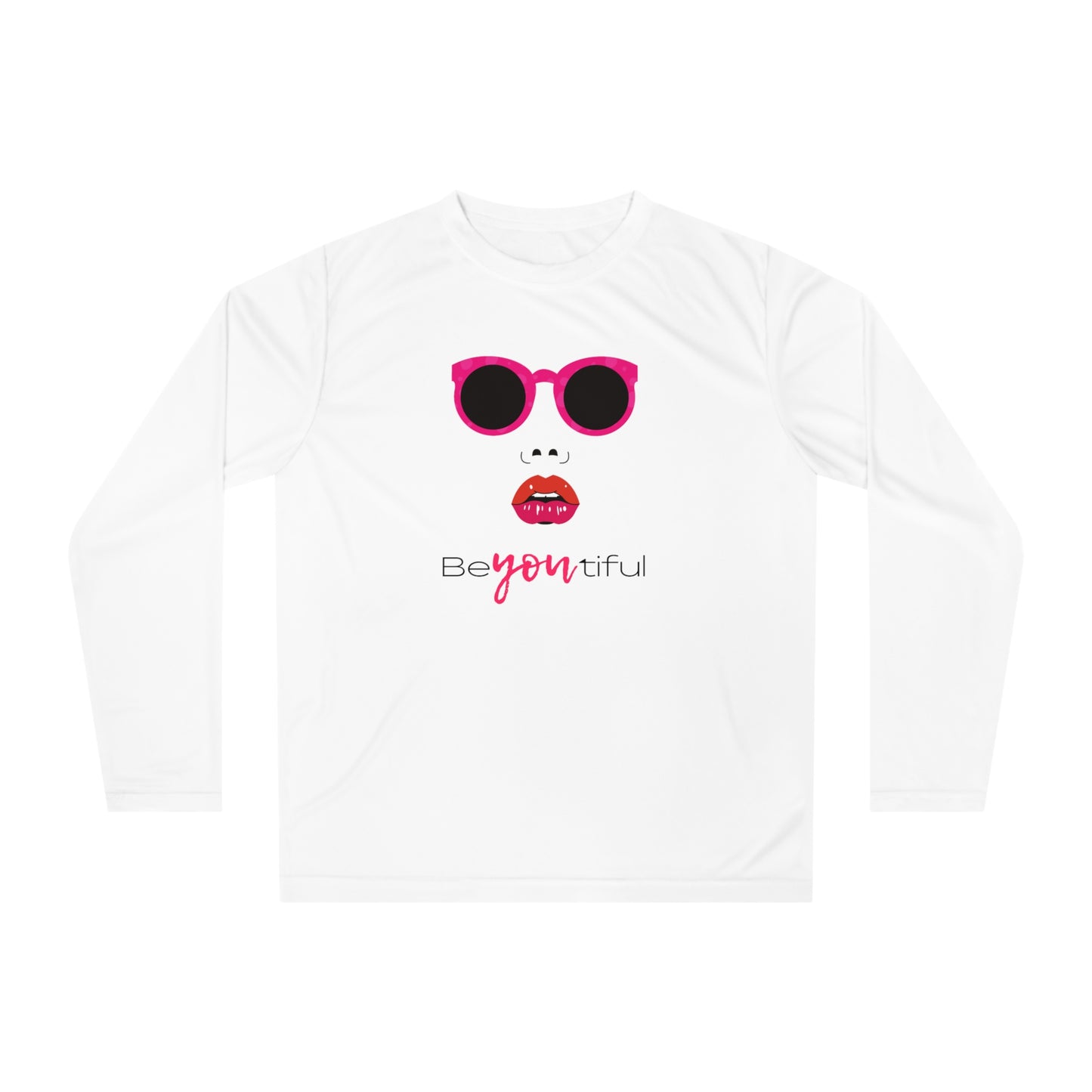 Performance Long Sleeve — "BeYOUtiful" Sunglasses & Lips Design