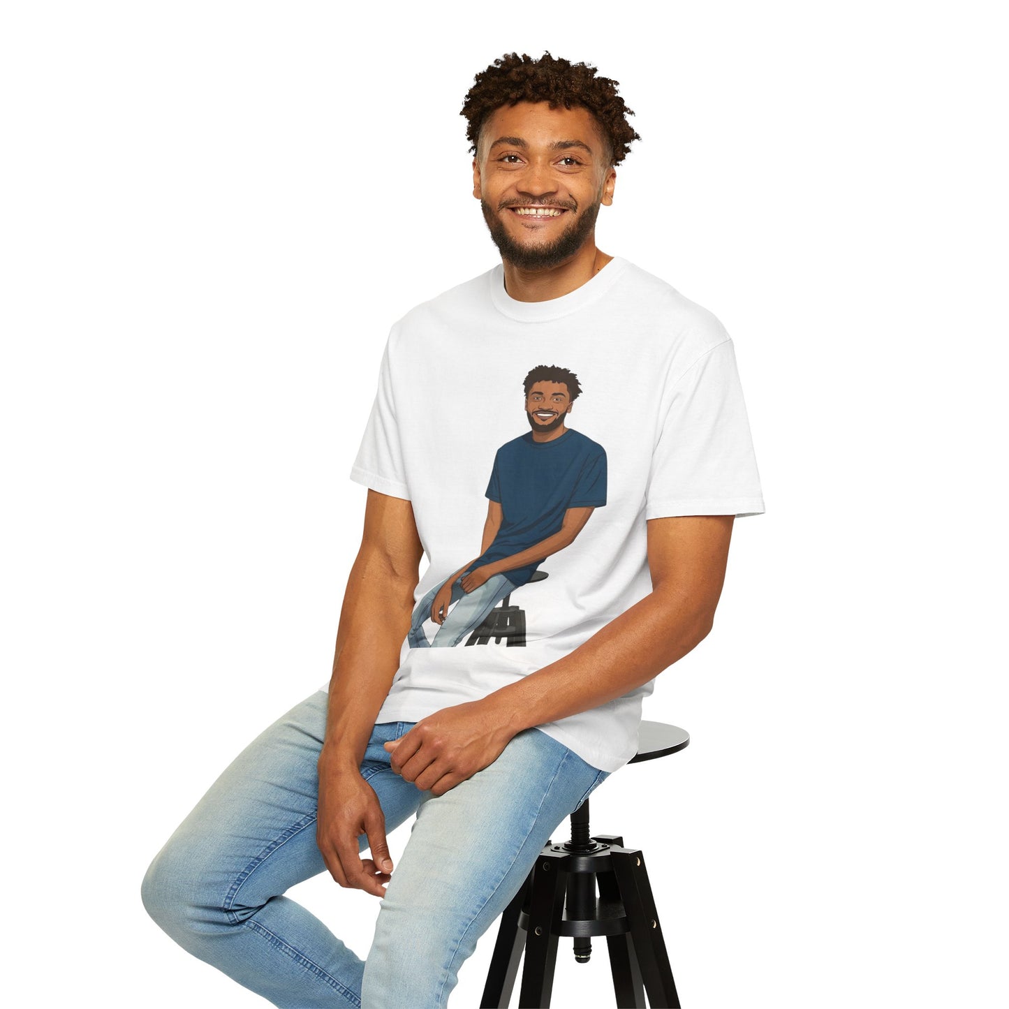 Smiling Man Illustration T-Shirt — Casual Portrait Tee