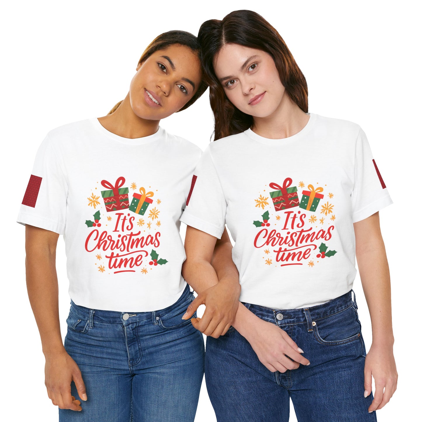 Christmas Tee — "It's Christmas Time" with Santa & Gifts Holiday T-Shirt