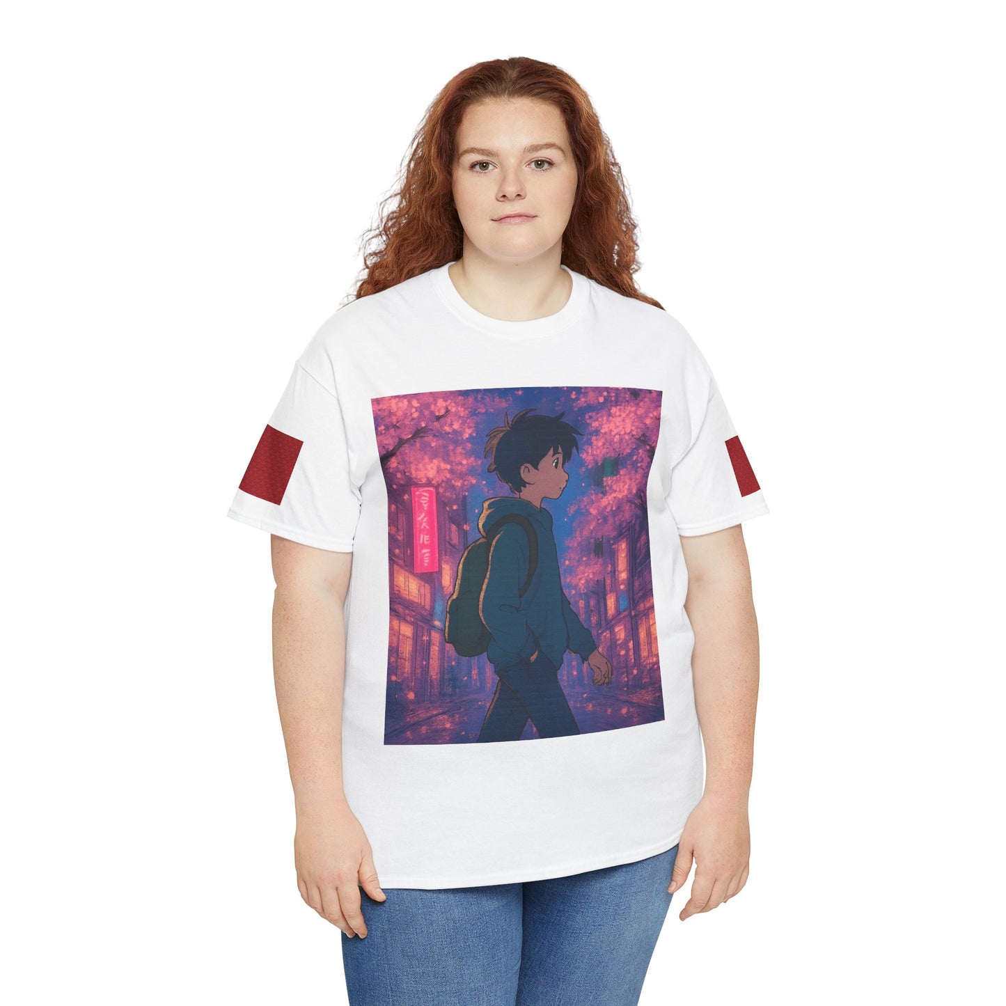 Anime Streetwalk Tee — Moody Cherry Blossom Night Graphic T-Shirt
