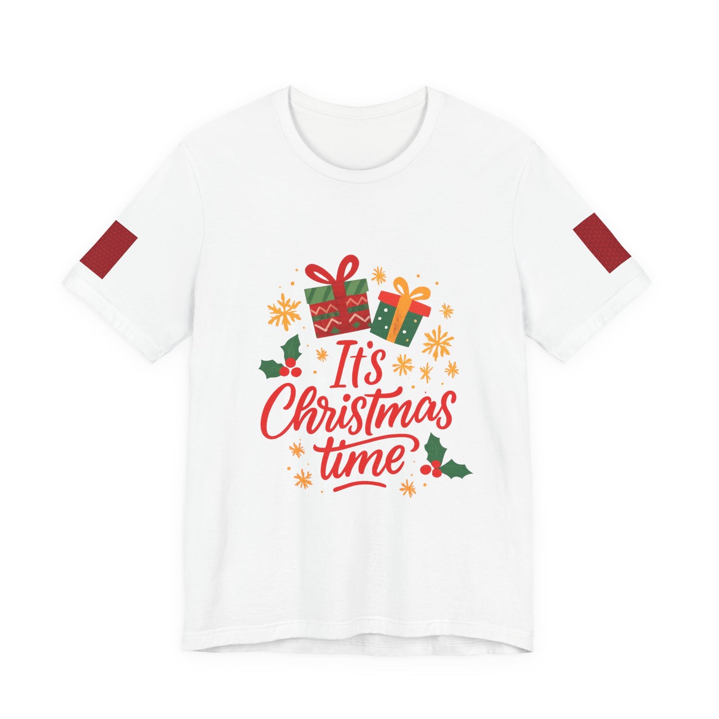 Christmas Tee — "It's Christmas Time" with Santa & Gifts Holiday T-Shirt