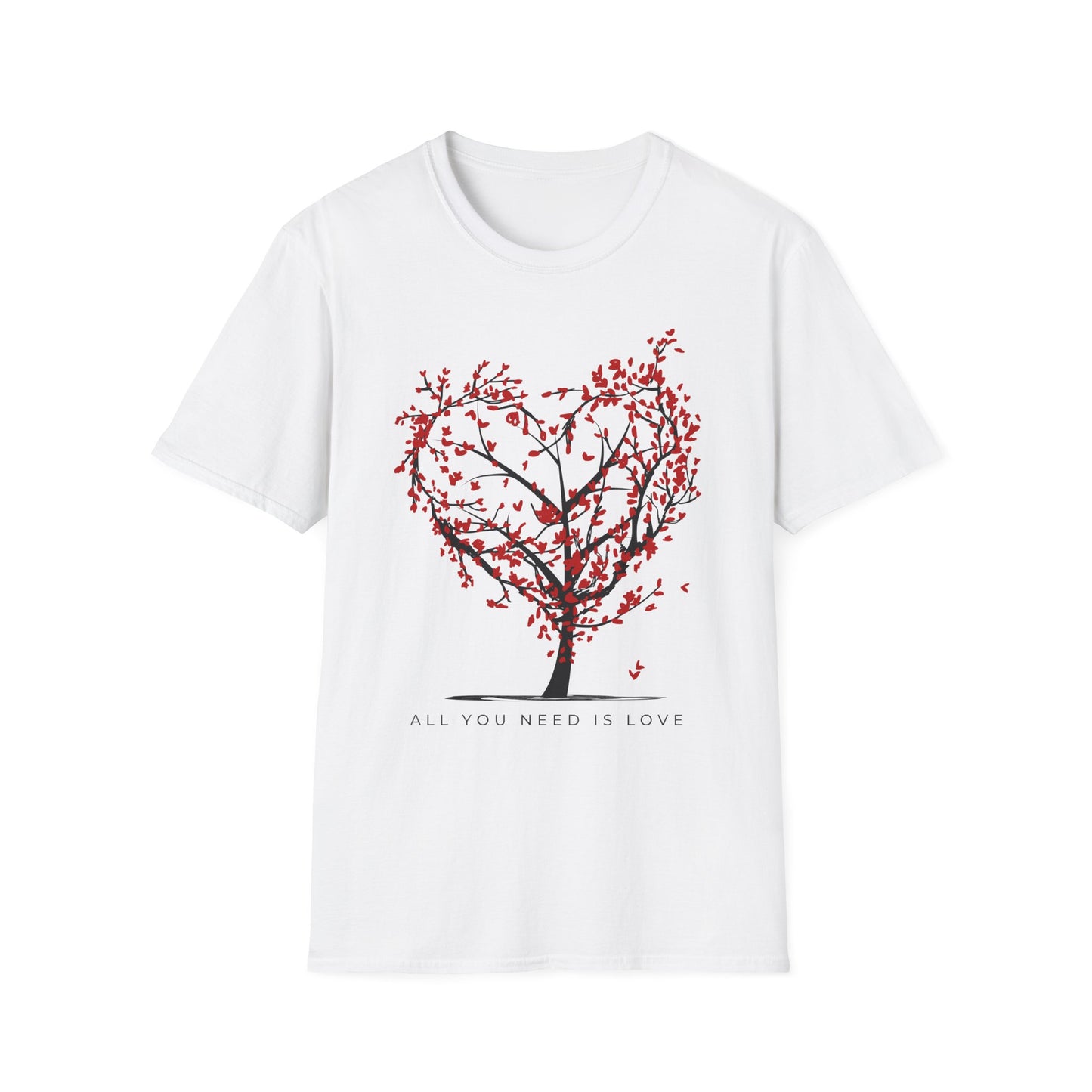Heart Tree T-Shirt – "All You Need Is Love" Floral Valentine Tee