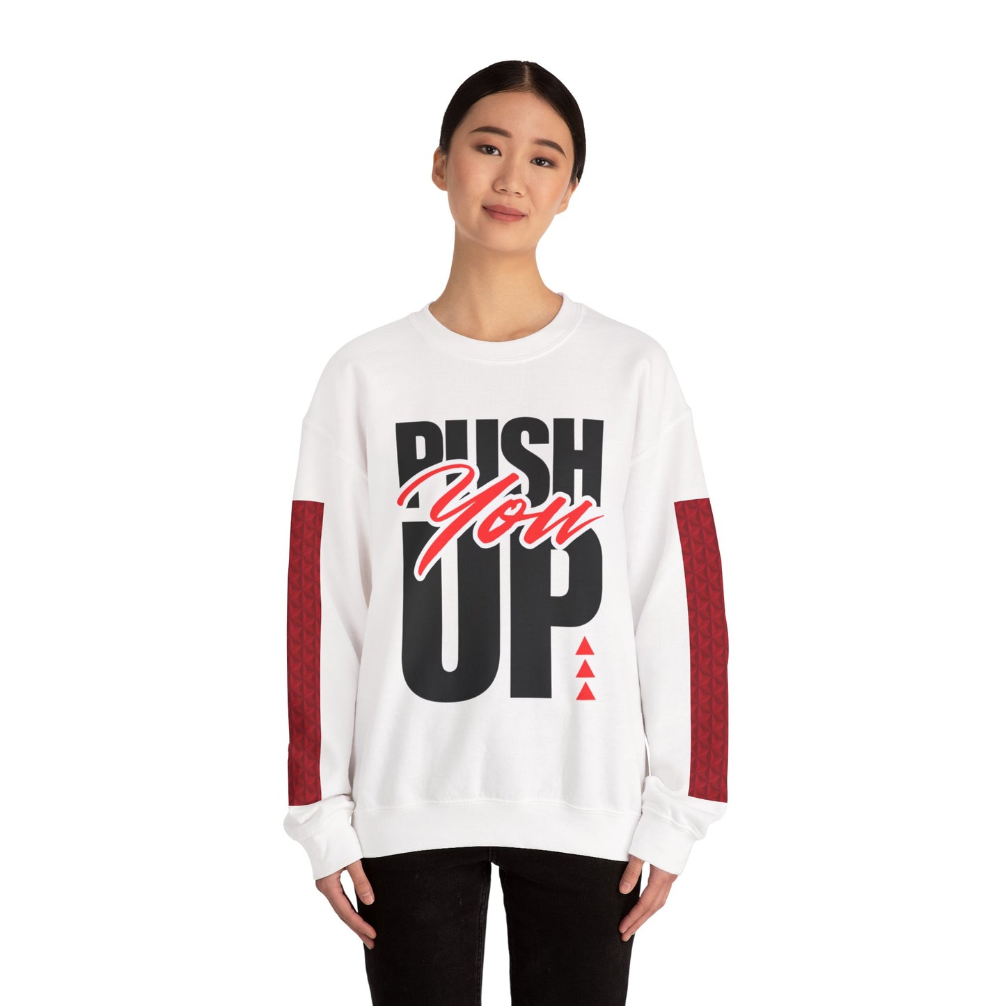 Motivational 'Push You Up' Crewneck Sweatshirt — 'Great Things Take Time' Inspirational Pullover