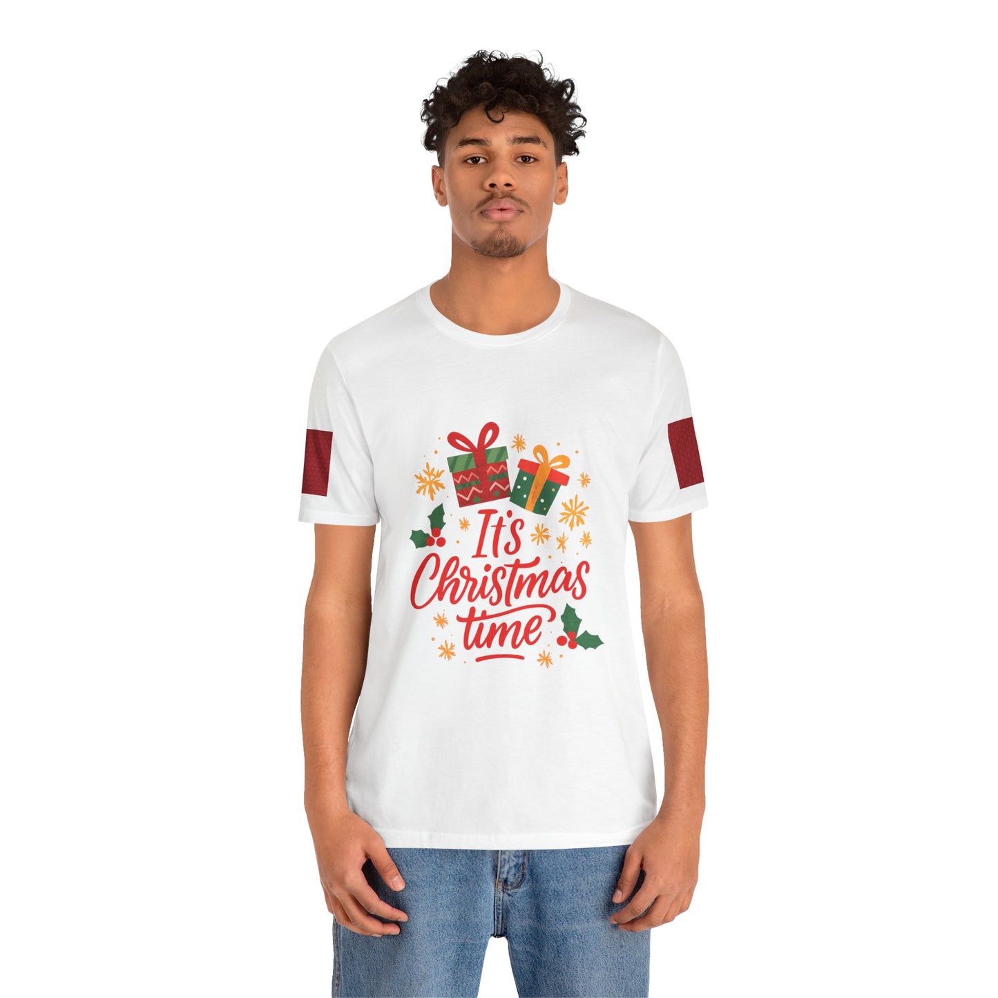 Christmas Tee — "It's Christmas Time" with Santa & Gifts Holiday T-Shirt