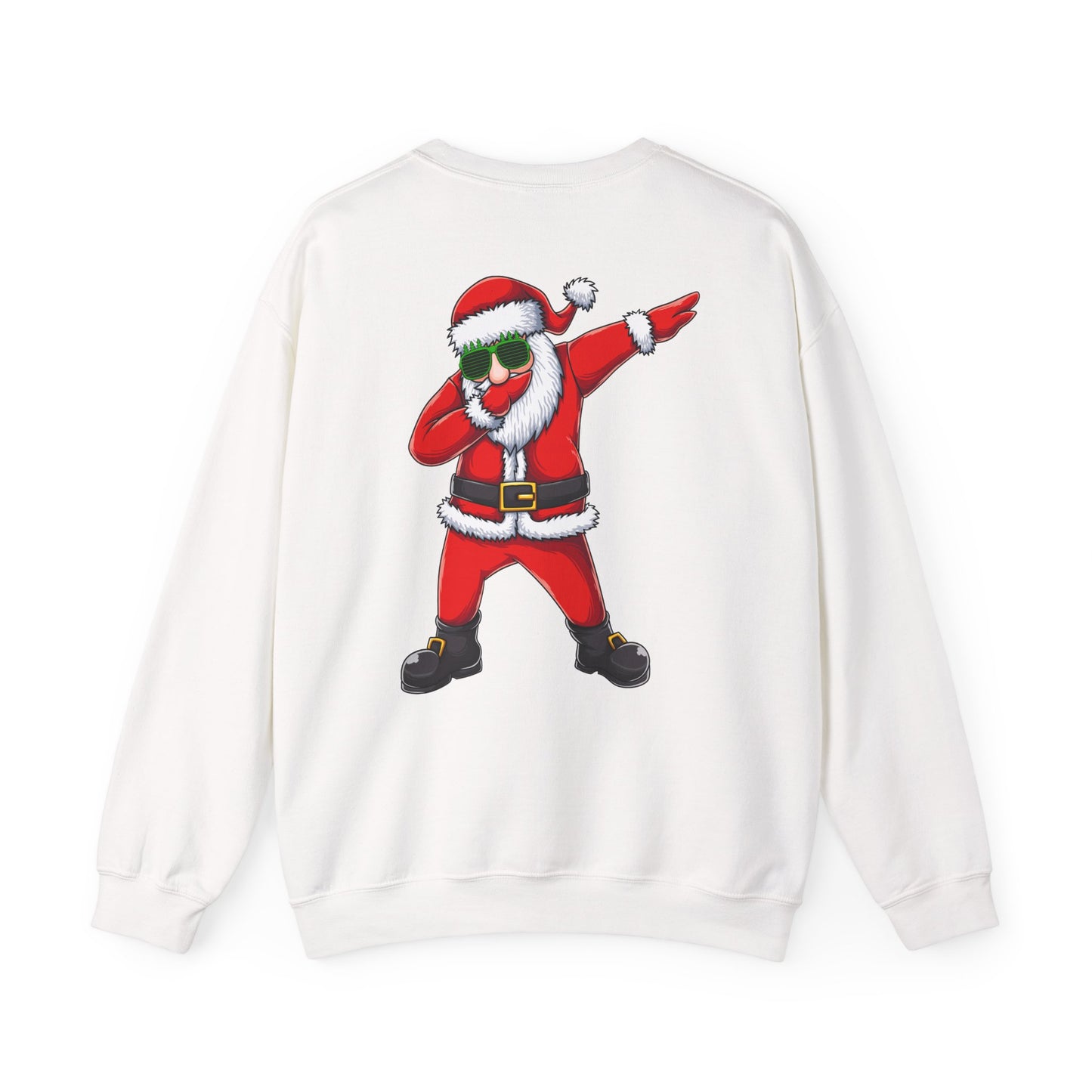 Crewneck Sweatshirt — 'Push Your Limit' Front Print with Dabbing Santa Back Holiday Graphic