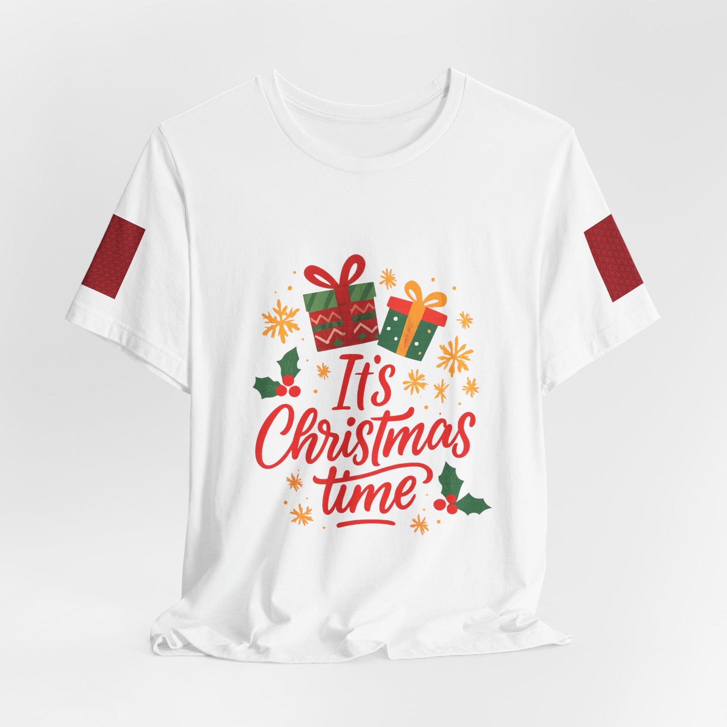 Christmas Tee — "It's Christmas Time" with Santa & Gifts Holiday T-Shirt