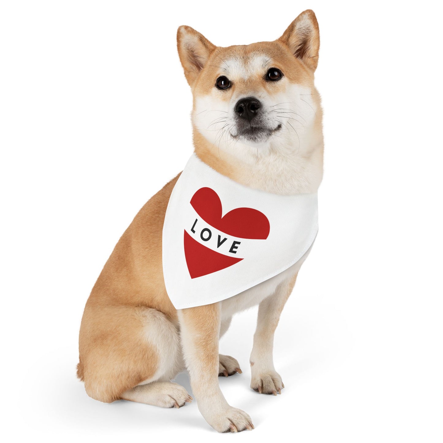 Love Heart Pet Bandana Collar – Valentine’s Dog & Cat Accessory