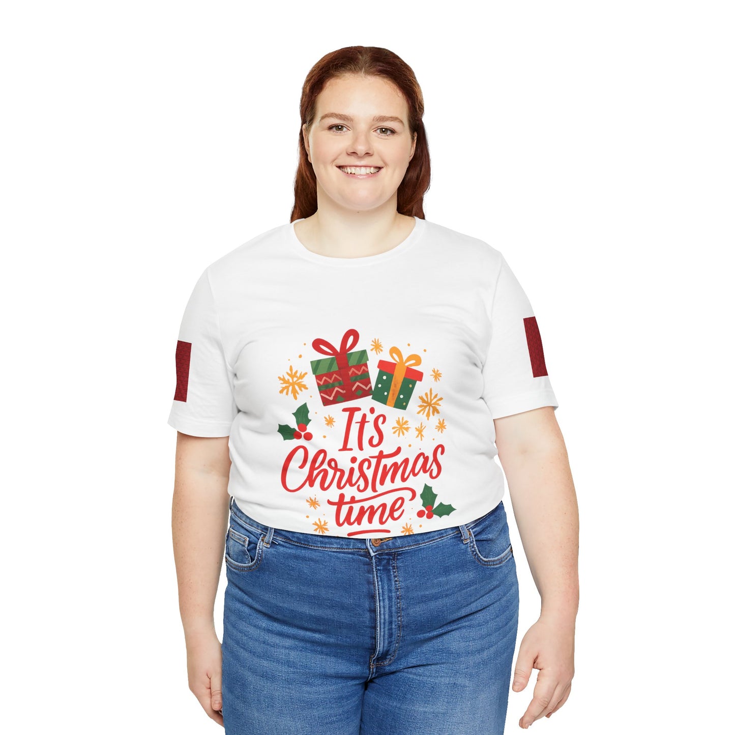 Christmas Tee — "It's Christmas Time" with Santa & Gifts Holiday T-Shirt