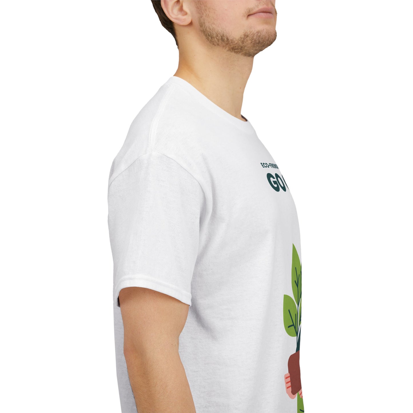 Go Green T-Shirt — Eco-Friendly Plant & Bike Graphic Tee ("Go Green!" / "Ride a Bike")