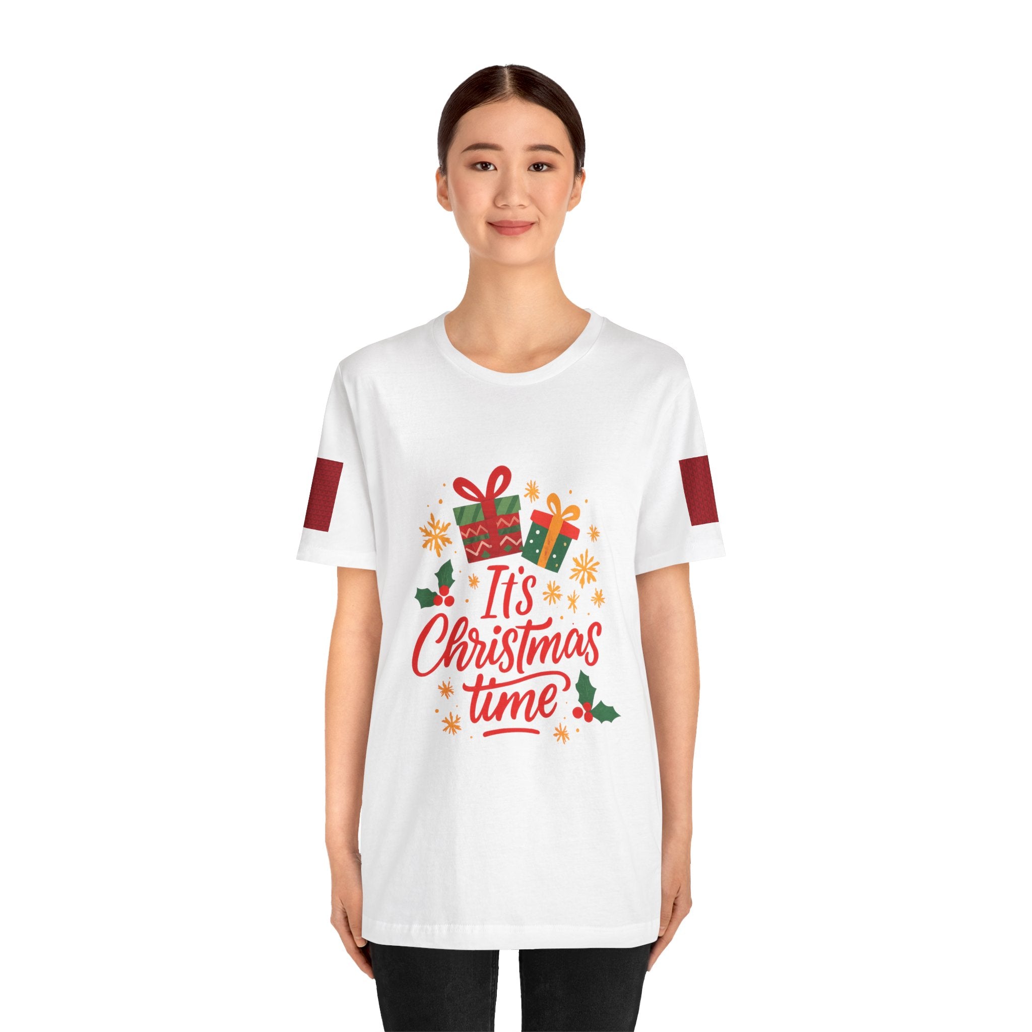 Christmas Tee — "It's Christmas Time" with Santa & Gifts Holiday T-Shirt