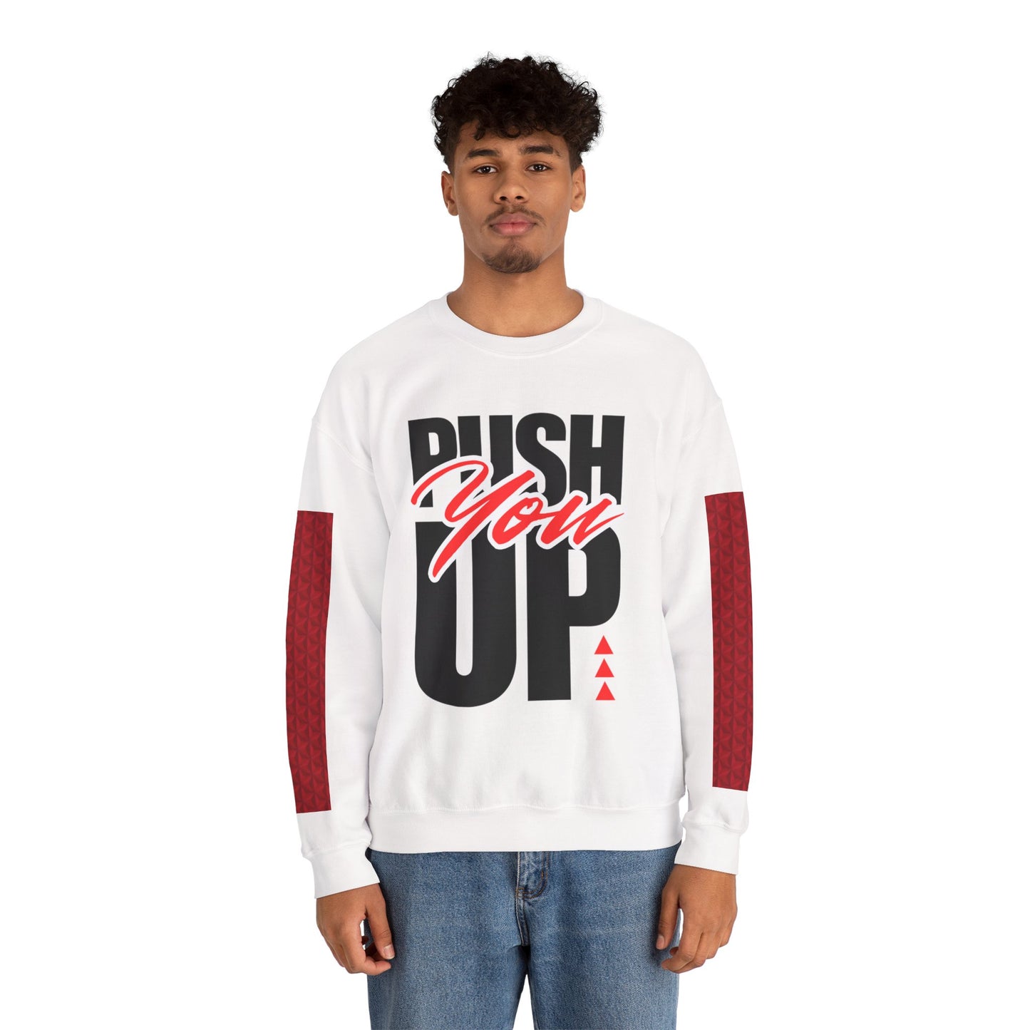 Motivational 'Push You Up' Crewneck Sweatshirt — 'Great Things Take Time' Inspirational Pullover