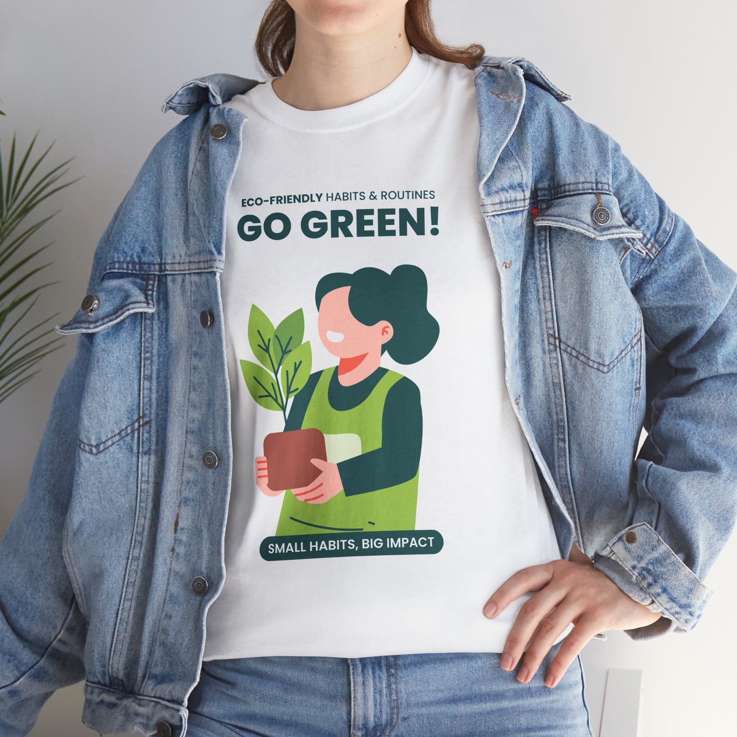 Go Green T-Shirt — Eco-Friendly Plant & Bike Graphic Tee ("Go Green!" / "Ride a Bike")