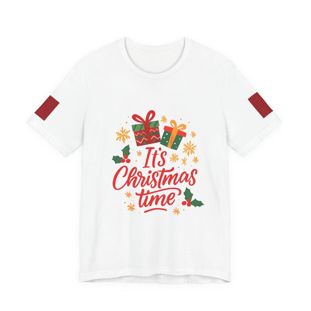 Christmas Tee — "It's Christmas Time" with Santa & Gifts Holiday T-Shirt