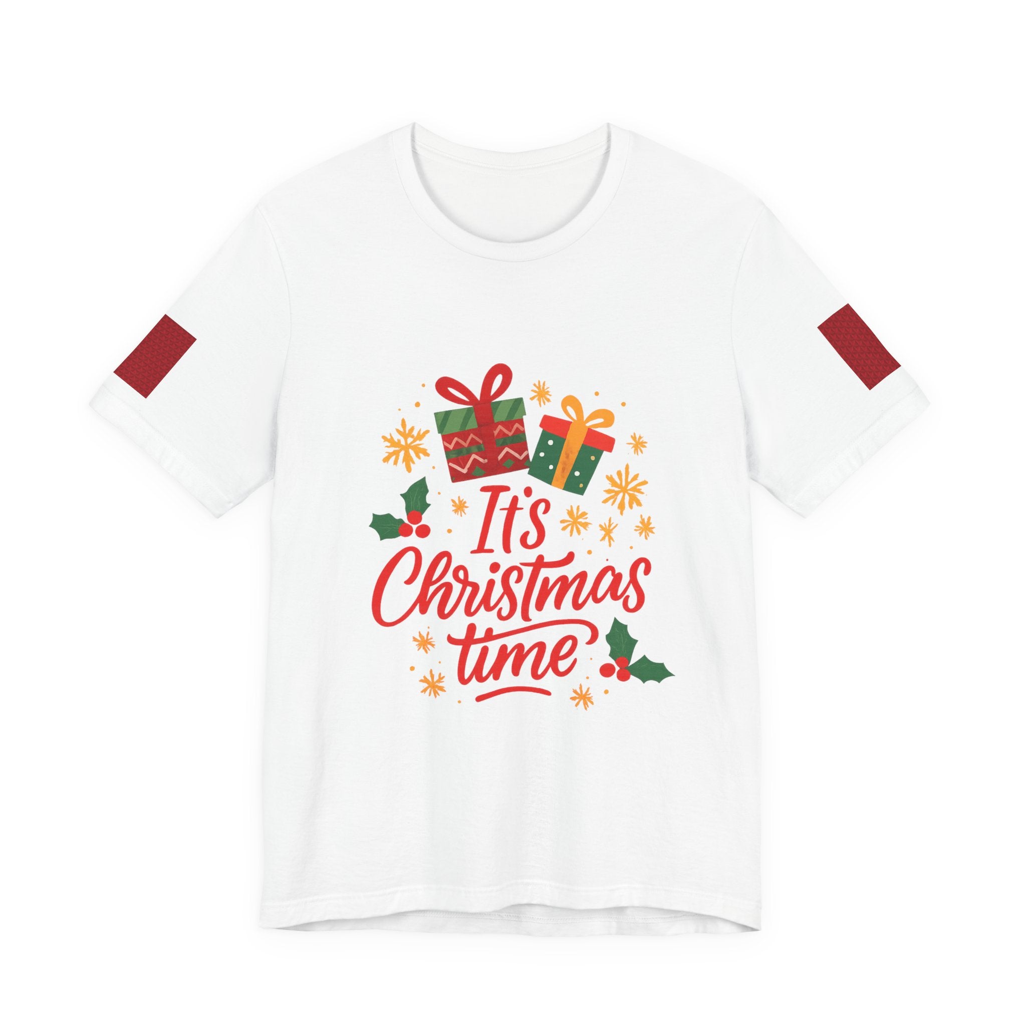Christmas Tee — "It's Christmas Time" with Santa & Gifts Holiday T-Shirt