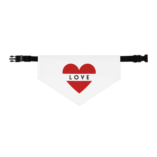 Love Heart Pet Bandana Collar – Valentine’s Dog & Cat Accessory
