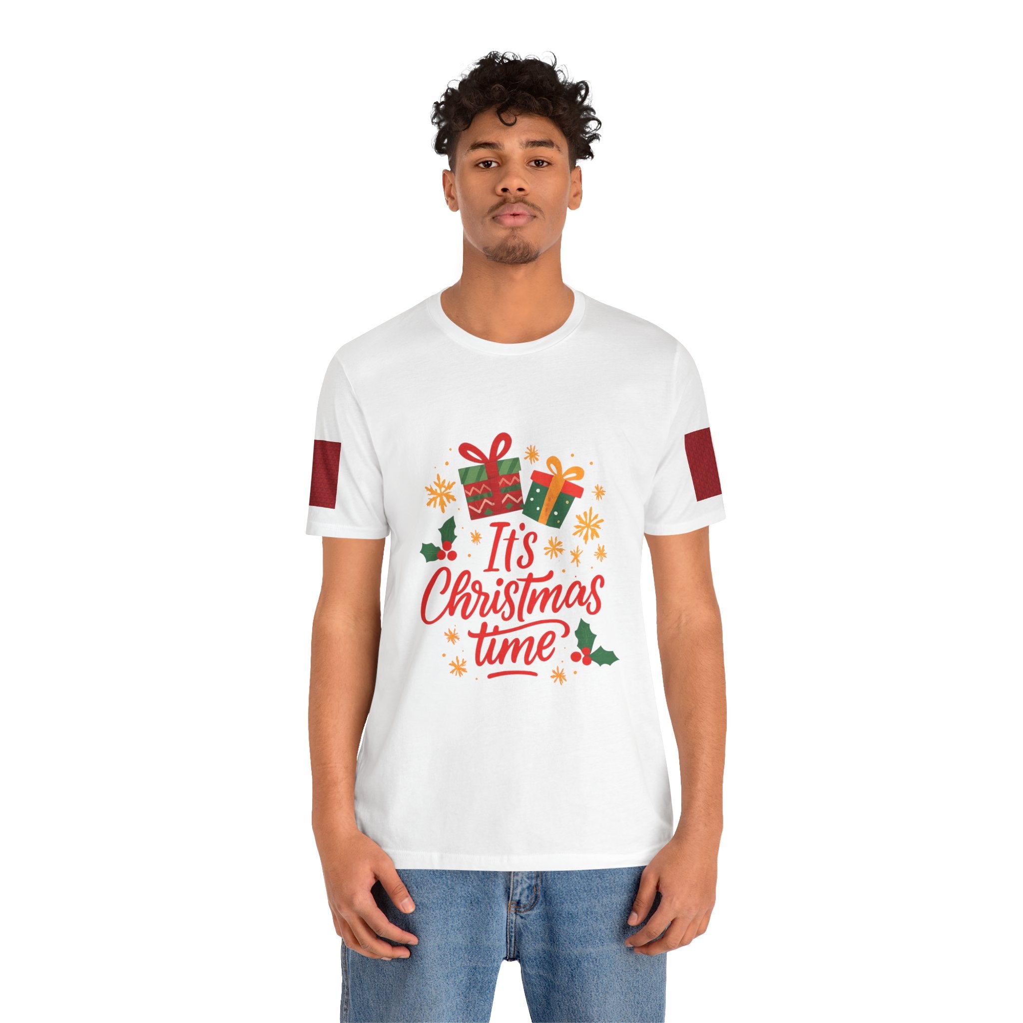 Christmas Tee — "It's Christmas Time" with Santa & Gifts Holiday T-Shirt