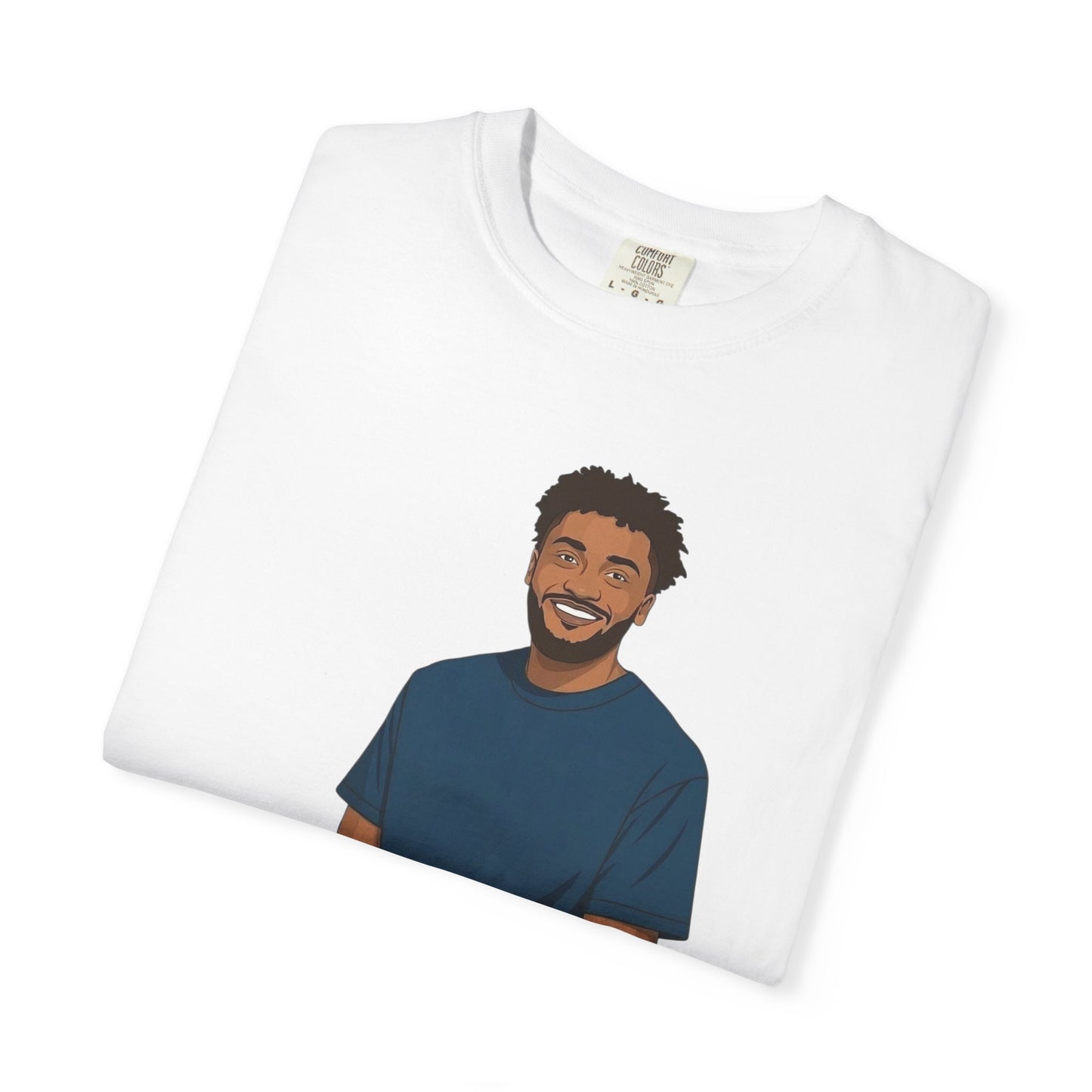 Smiling Man Illustration T-Shirt — Casual Portrait Tee