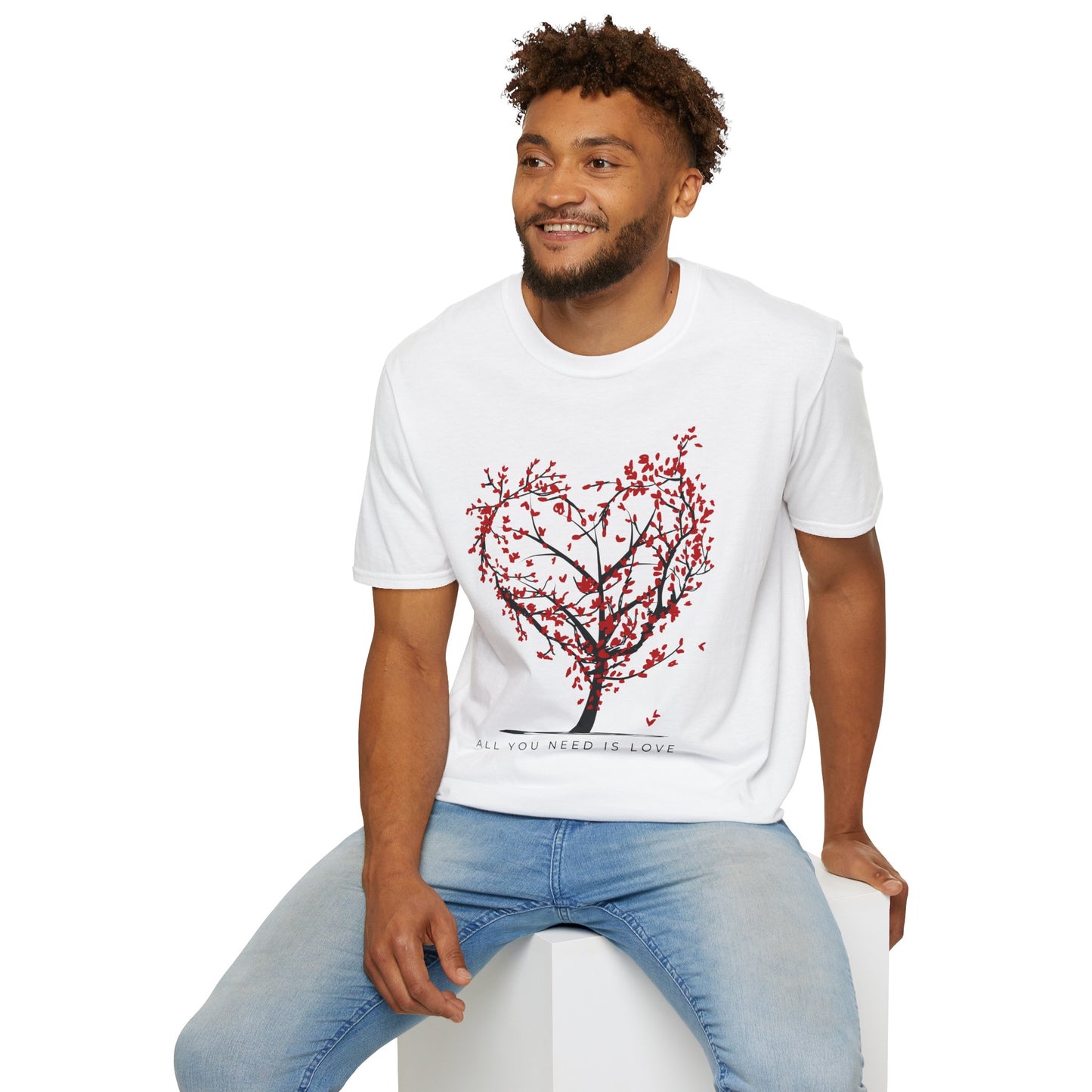 Heart Tree T-Shirt – "All You Need Is Love" Floral Valentine Tee