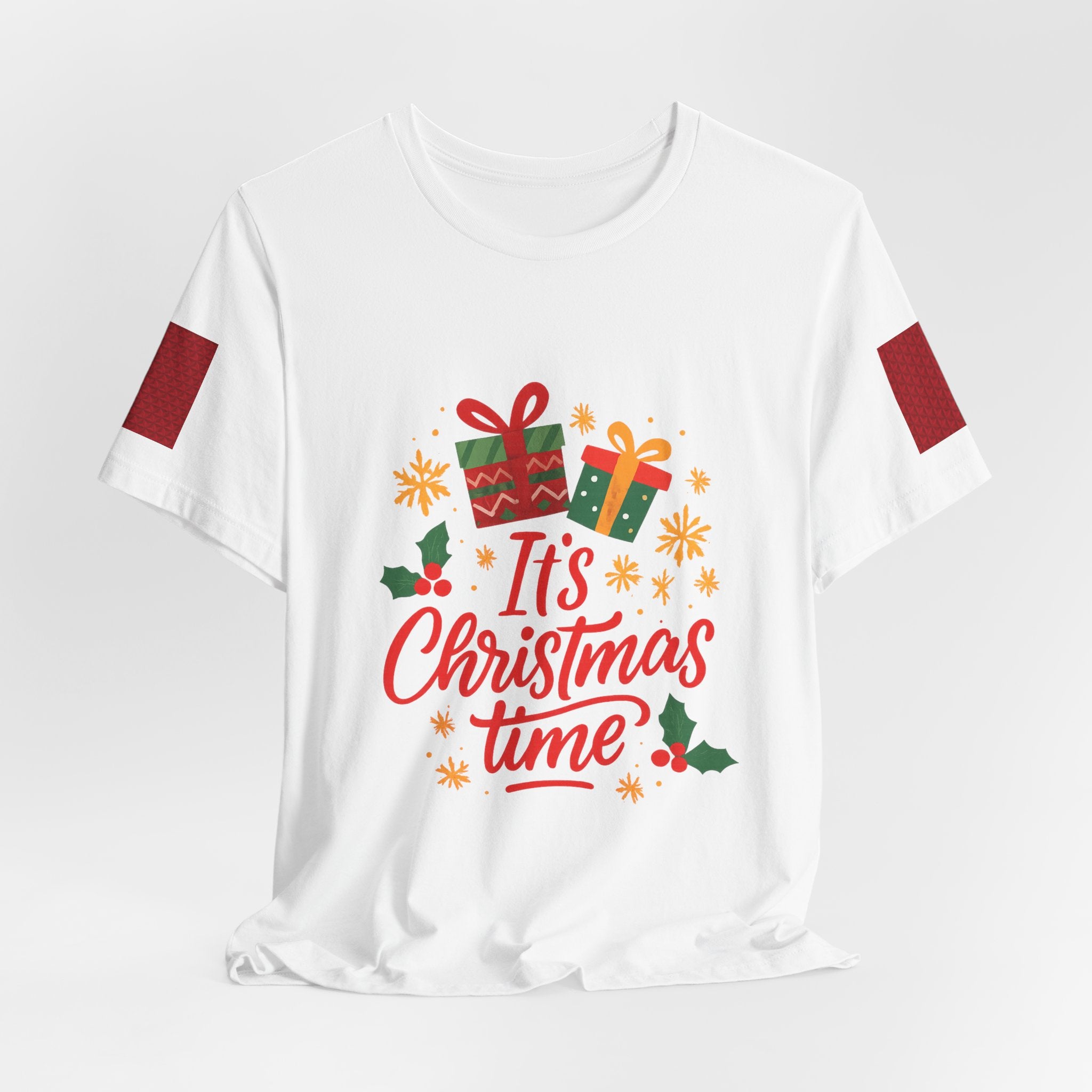 Christmas Tee — "It's Christmas Time" with Santa & Gifts Holiday T-Shirt