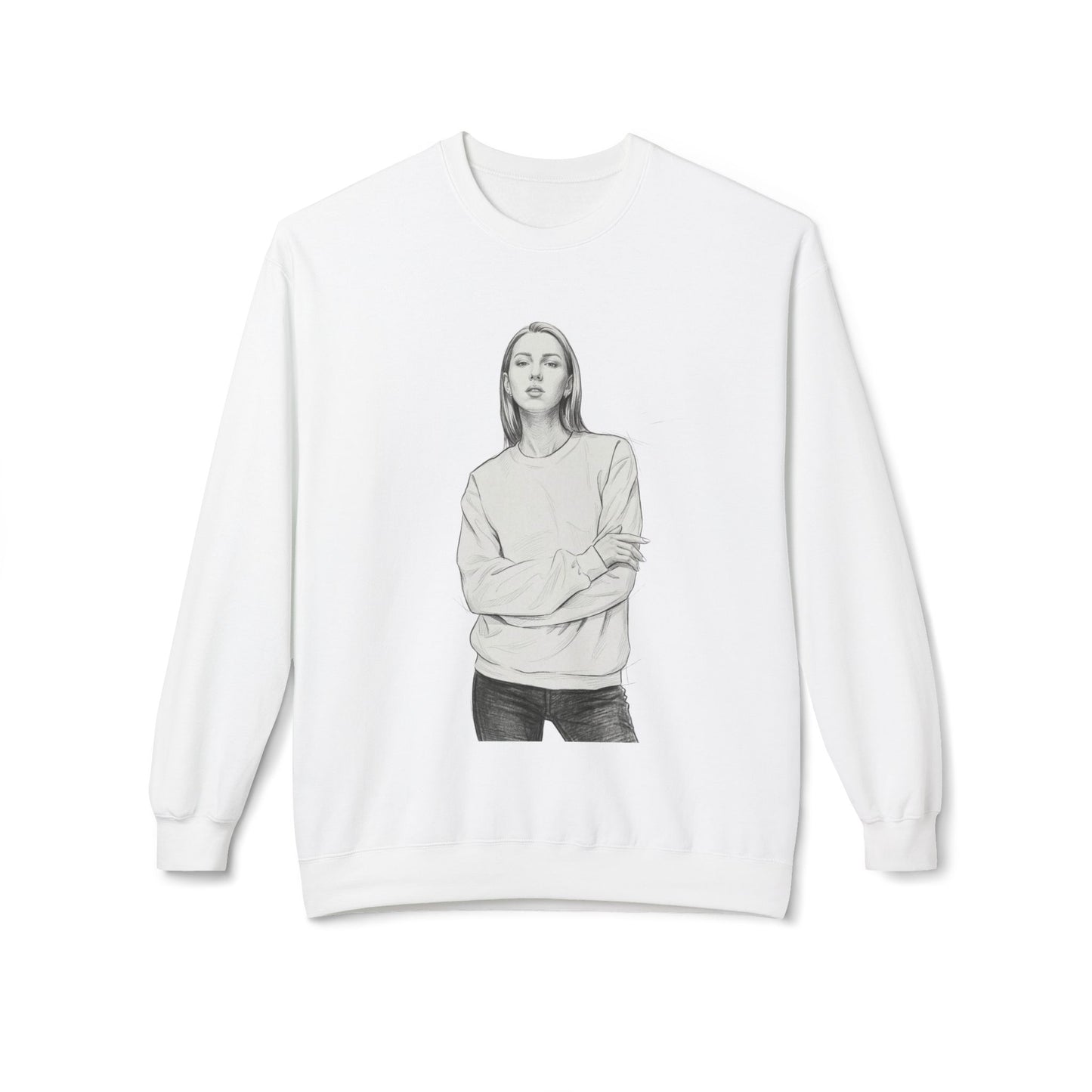 Minimal Sketch Portrait Crewneck Sweatshirt