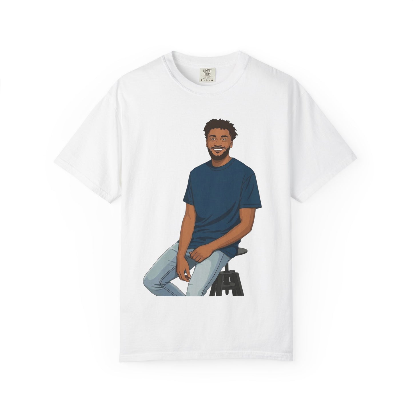 Smiling Man Illustration T-Shirt — Casual Portrait Tee