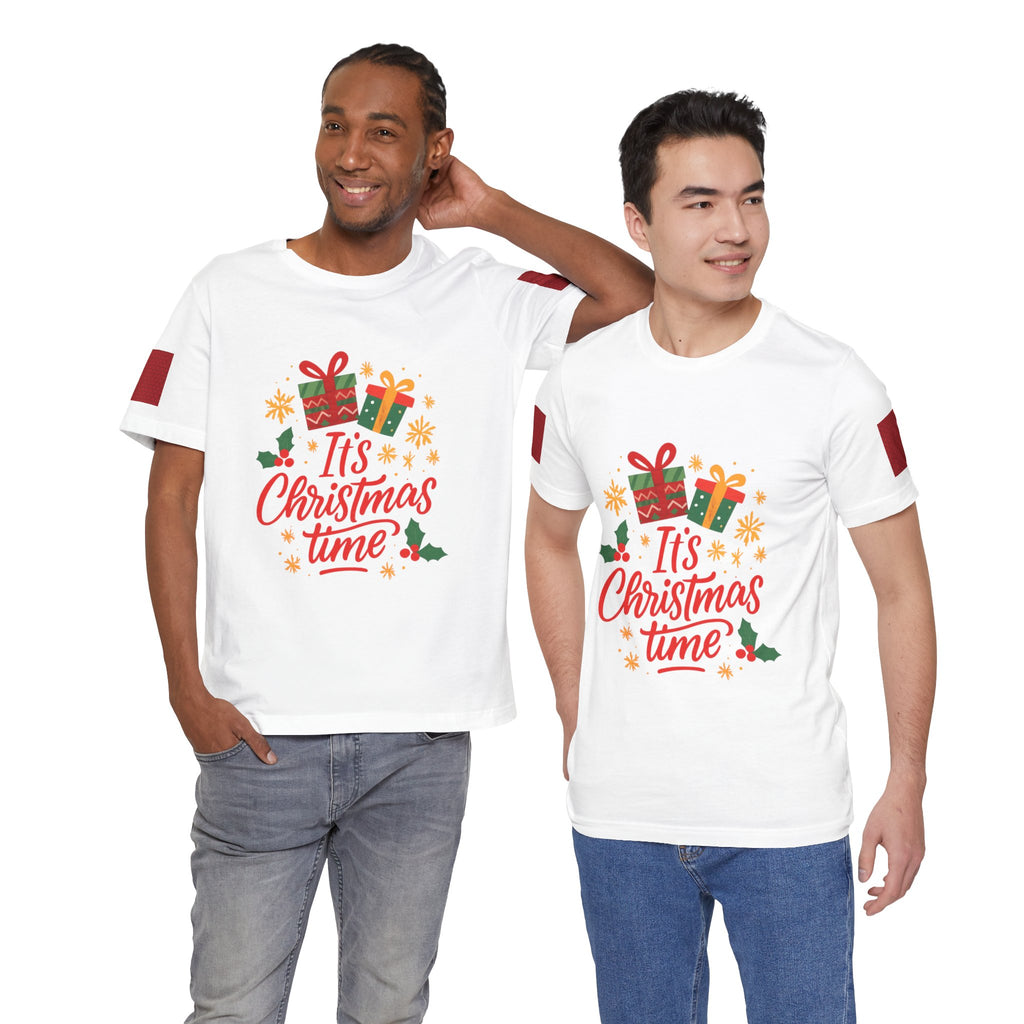 Christmas Tee — "It's Christmas Time" with Santa & Gifts Holiday T-Shirt