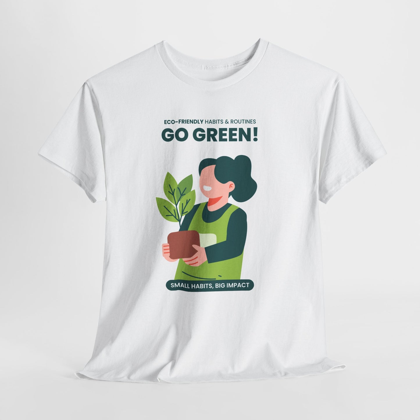 Go Green T-Shirt — Eco-Friendly Plant & Bike Graphic Tee ("Go Green!" / "Ride a Bike")