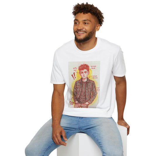 Sketch Boy Portrait Tee — Vintage Notebook Illustration T-Shirt