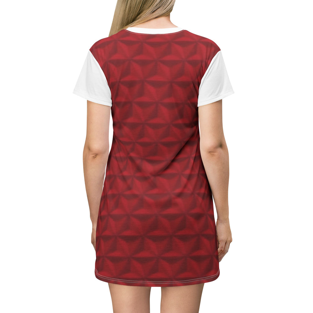 Merry Christmas Reindeer T‑Shirt Dress — Festive Holiday AOP Dress