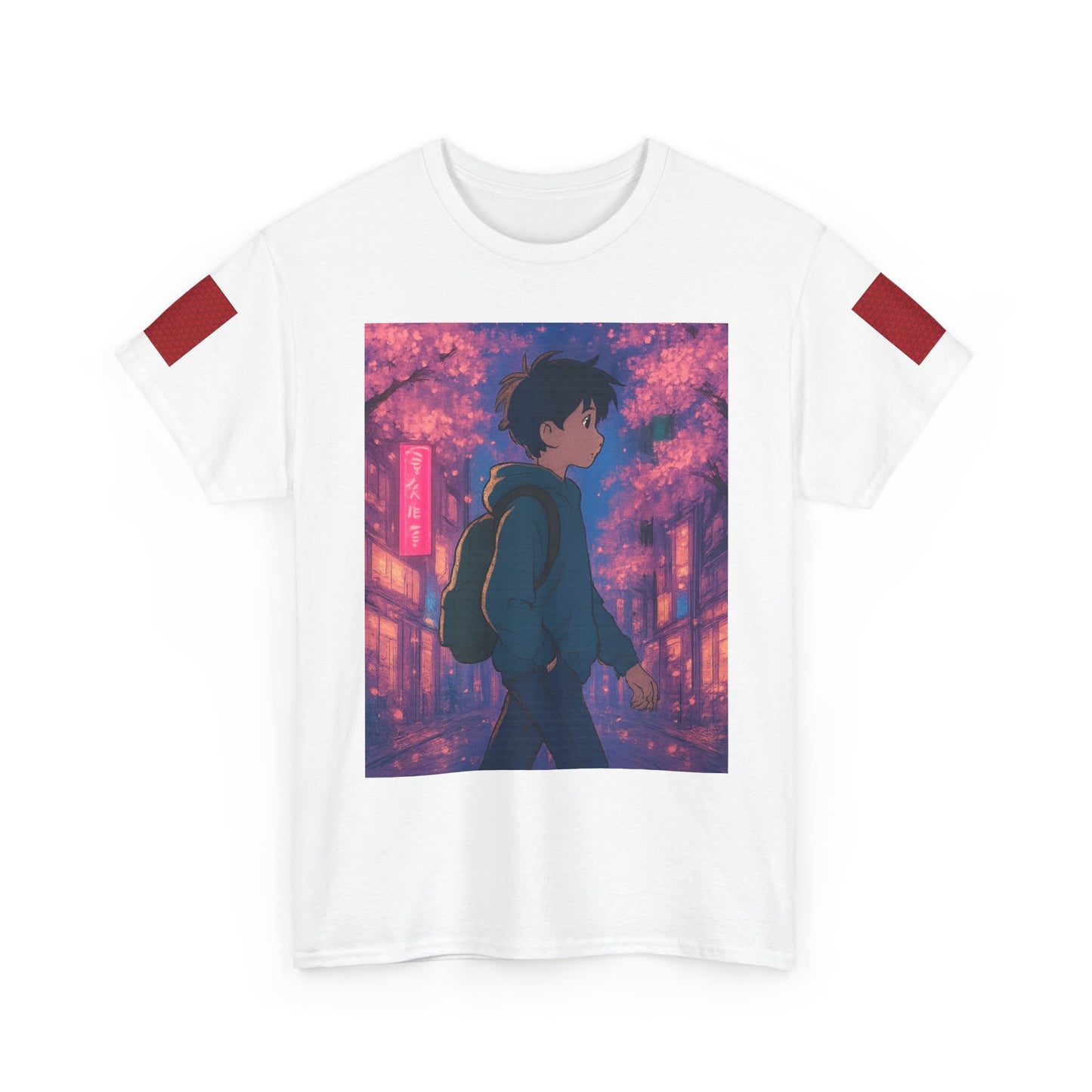 Anime Streetwalk Tee — Moody Cherry Blossom Night Graphic T-Shirt